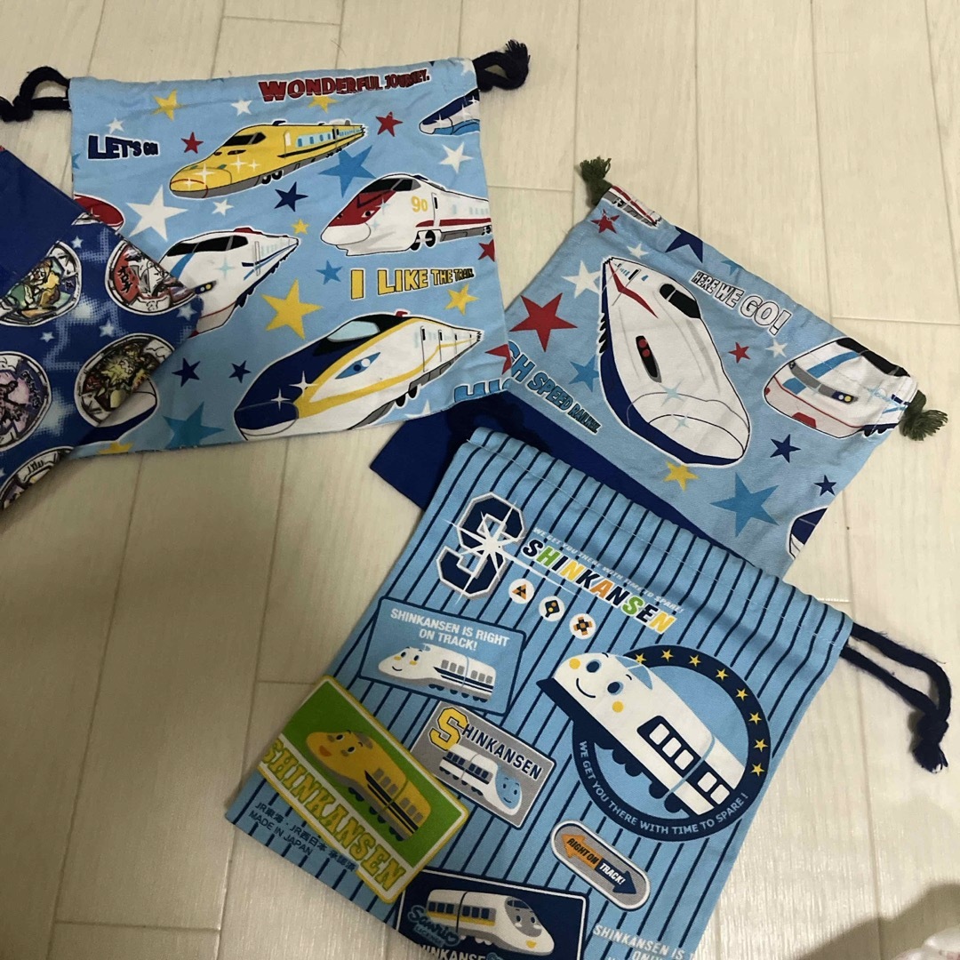 ナフキン　巾着セット　男の子用 ハンドメイドのハンドメイド その他(その他)の商品写真