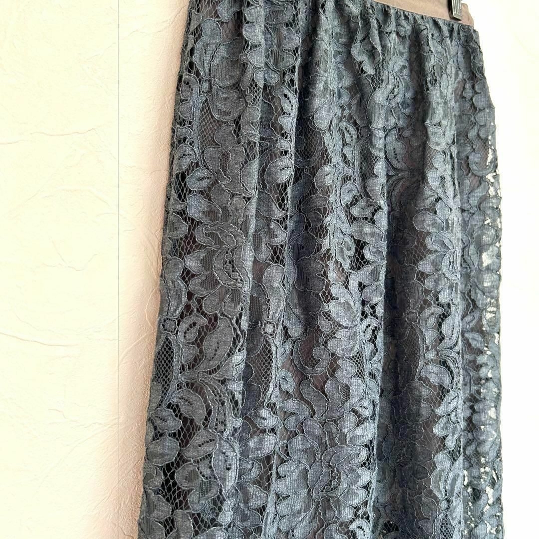 Whim Gazette(ウィムガゼット)のWhim Gazette  フラワーカットレース スカート スカラップ 上品 レディースのスカート(ひざ丈スカート)の商品写真