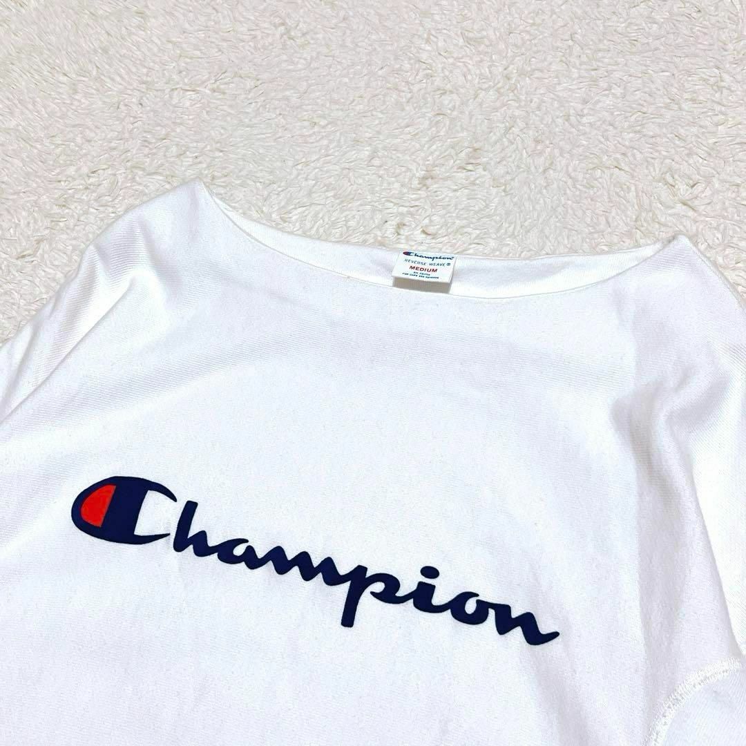 Champion(チャンピオン)のChampion　チャンピオン　リバースウィーブ　トレーナー　7分袖　白　M レディースのトップス(トレーナー/スウェット)の商品写真