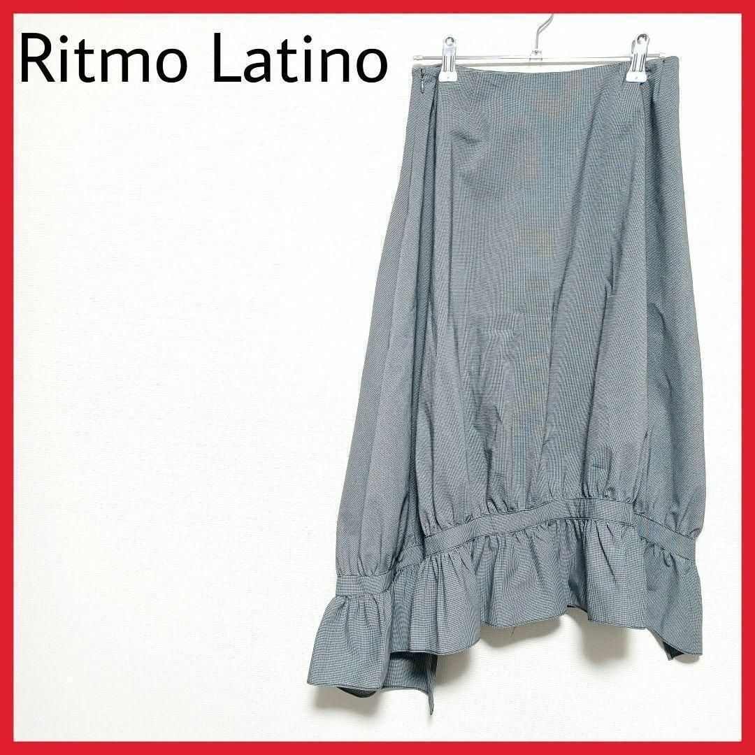Ritmo Latino(リトモラティーノ)の美品　Ritmo Latino　マーメイドスカート　チェック　アシンメトリー　◎ レディースのスカート(ひざ丈スカート)の商品写真