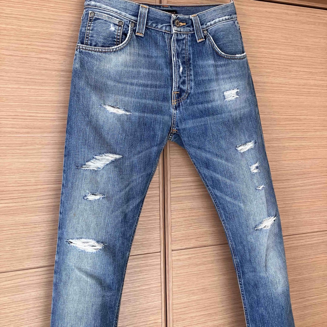 Nudie Jeans(ヌーディジーンズ)のNudie Jeans ダメージ　デニム　ジーンズ　ヌーディジーンズ メンズのパンツ(デニム/ジーンズ)の商品写真