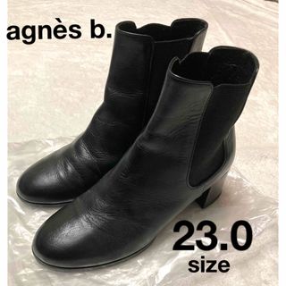 アニエスベー(agnes b.)のagnès b. アニエスベー　サイドゴアブーツ レザー ブラック サイズ23(ブーツ)