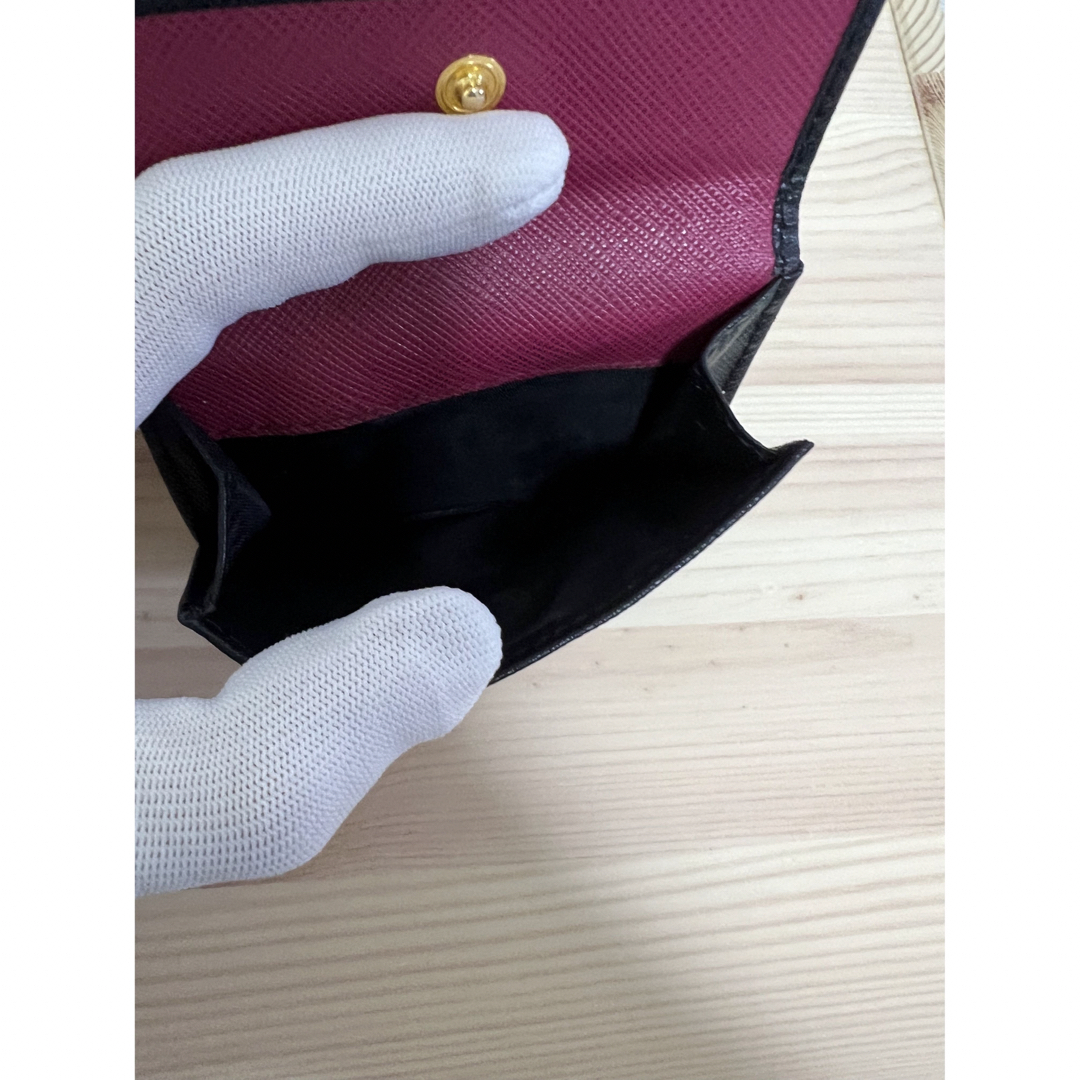 PRADA(プラダ)の美品 PRADA プラダ 財布 ミニ財布 三つ折財布 サフィアーノ マルチカラー レディースのファッション小物(財布)の商品写真