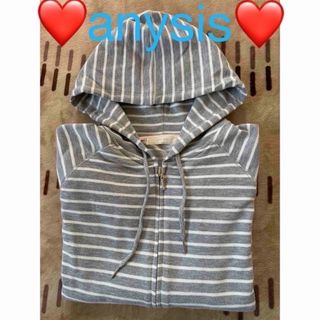 エニィスィス(anySiS)の❤️anysis❤️エニーシス❤️ストライプ❤️パーカー❤️(カットソー(長袖/七分))