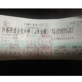 青春１８きっぷ　１回分(鉄道乗車券)