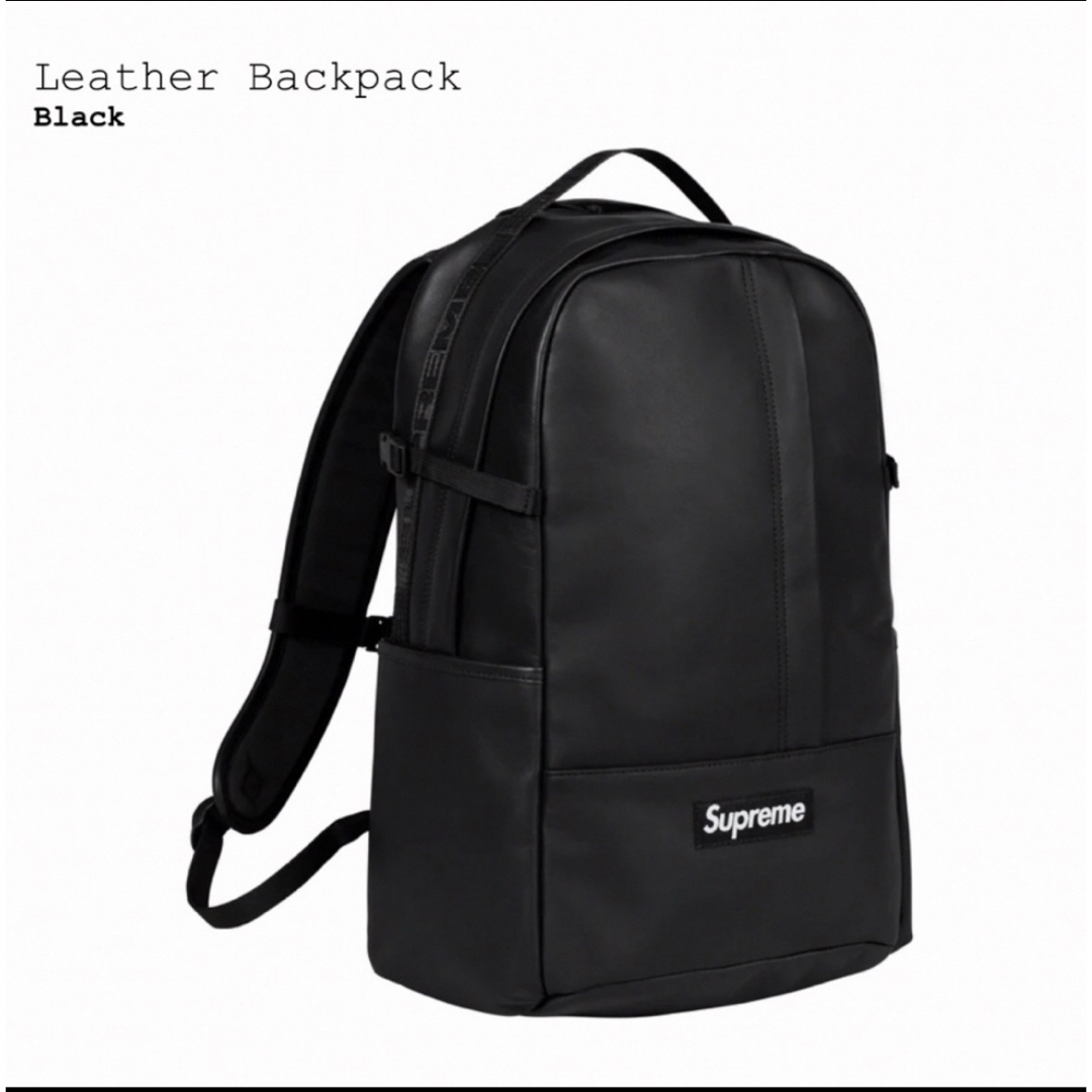 Supreme(シュプリーム)のSUPREME LEATHER BACK PACK BLACK メンズのバッグ(バッグパック/リュック)の商品写真