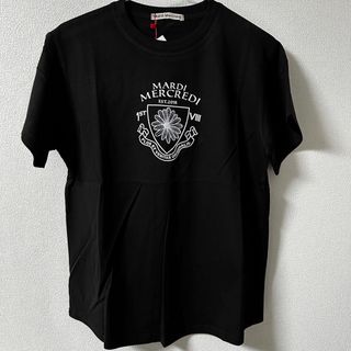 マルディメクルディ Mardi Mercredi Tシャツ ブラック 花柄(Tシャツ(半袖/袖なし))