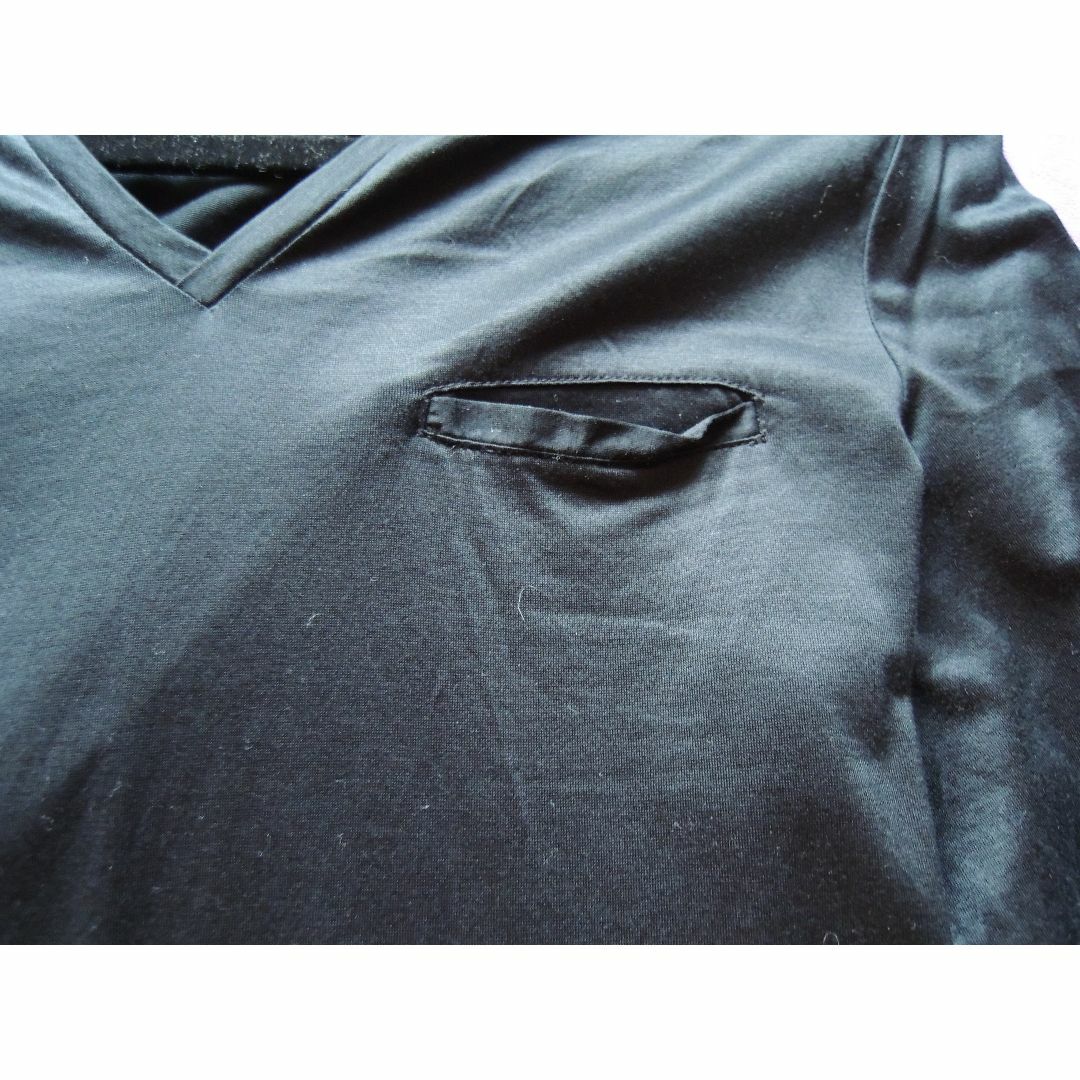 GILEVANS Ｖネック　ロングTシャツ(薄素材で軽快・リヨセル60＆綿40％ メンズのトップス(Tシャツ/カットソー(七分/長袖))の商品写真