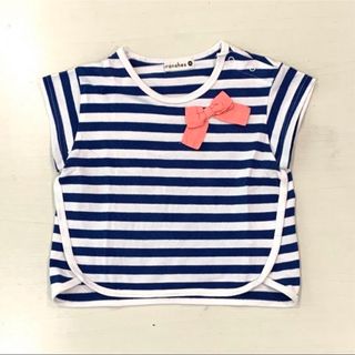 ブランシェス(Branshes)のマリン風　リボン付ボーダーT ブランシェス　サイズ90(Tシャツ/カットソー)