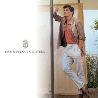 ブルネロクチネリ(BRUNELLO CUCINELLI)のM10★美品★23SS★極上リネン＆サマーウール スラックス ブルネロクチネリ(スラックス)