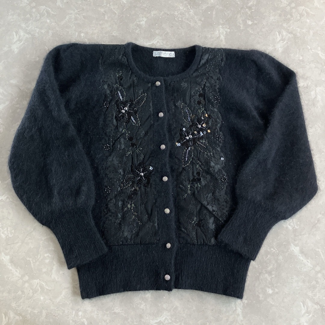 Lochie(ロキエ)のused レトロ ビーズ刺繍 ニットカーディガン古着 ヴィンテージvintage レディースのトップス(ニット/セーター)の商品写真