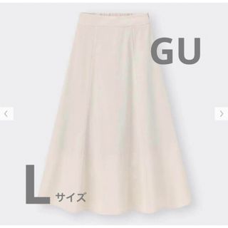 GU - 【新品】GUリネンブレンドフレアロングスカート　L