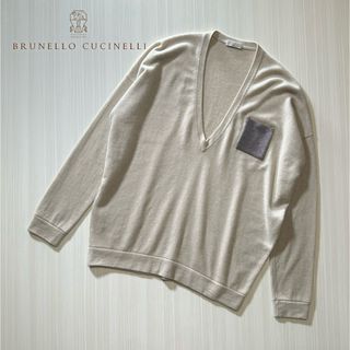 ブルネロクチネリ(BRUNELLO CUCINELLI)のL79★極上カシミヤ100% モニーレ装飾つきニットセーター ブルネロクチネリ(ニット/セーター)