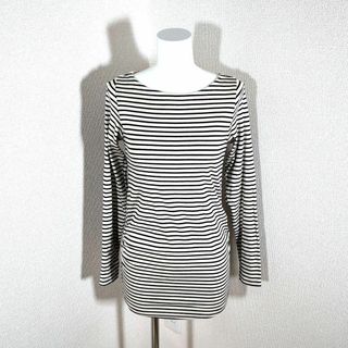 エイチアンドエム(H&M)のH＆M　エイチアンドエム　トップス　ロンT　ラウンドネック　ボーダー　伸縮　M(Tシャツ(長袖/七分))