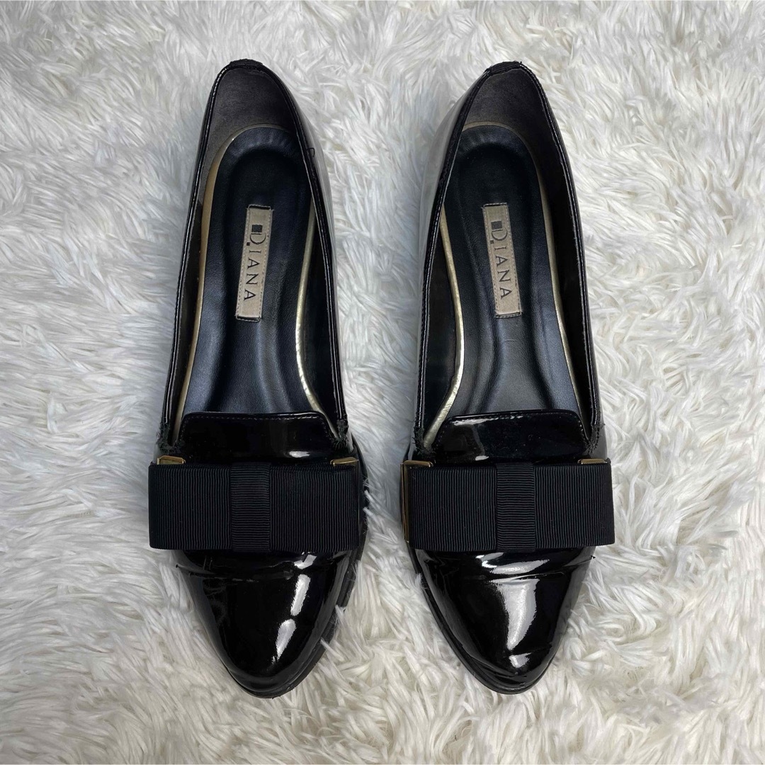 DIANA(ダイアナ)のDIANA ダイアナ 平リボン オペラシューズ 23.0cm ブラック レディースの靴/シューズ(ハイヒール/パンプス)の商品写真