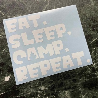 食べて、寝て、キャンプの繰り返しカッティングステッカー カラー変更可能(その他)