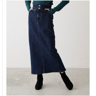 アズールバイマウジー(AZUL by moussy)のバックスリットデニムタイトスカート　AZUL BY MOUSSY(ロングスカート)