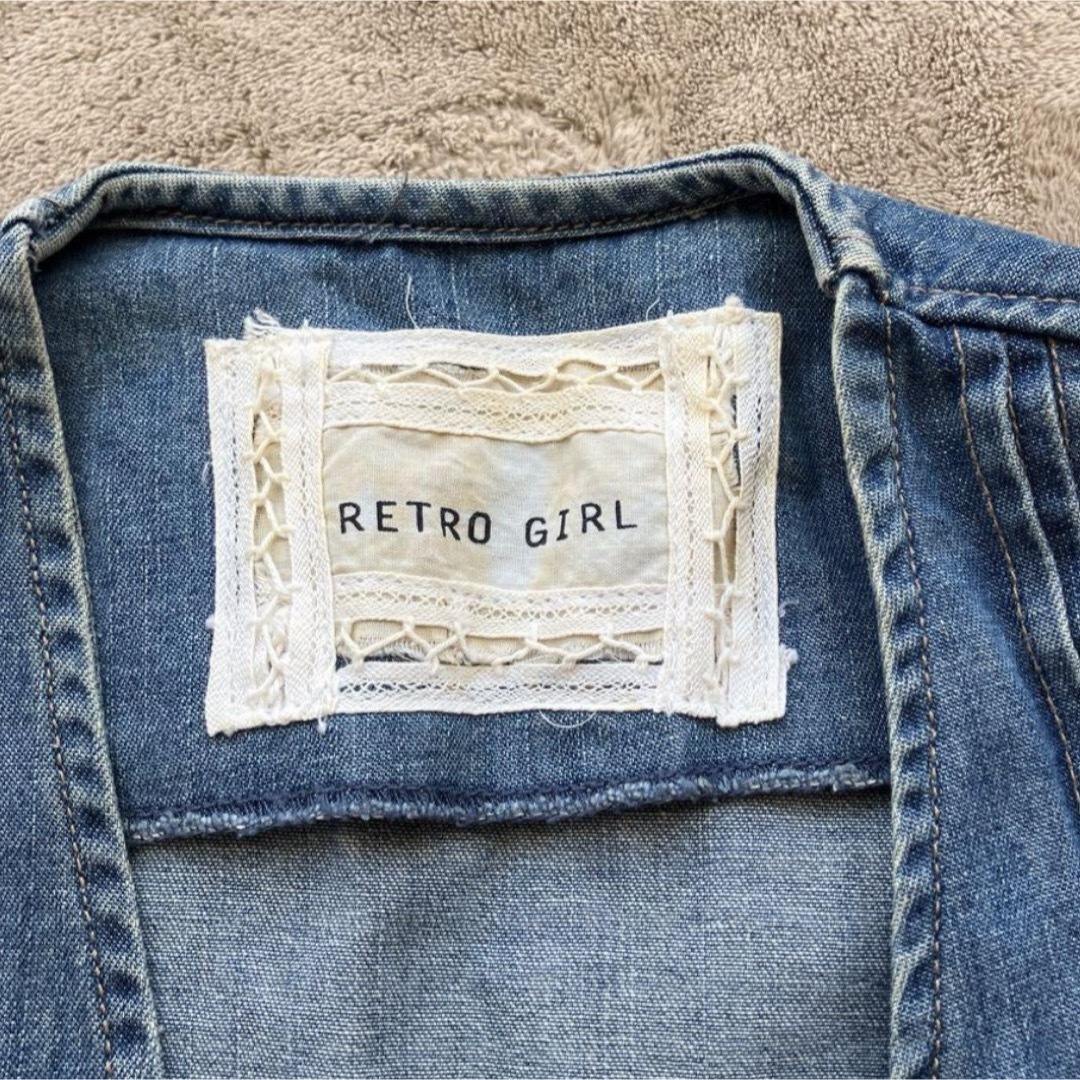 RETRO GIRL(レトロガール)のRETRO GIRL デニム　ベスト　古着 レディースのトップス(ベスト/ジレ)の商品写真