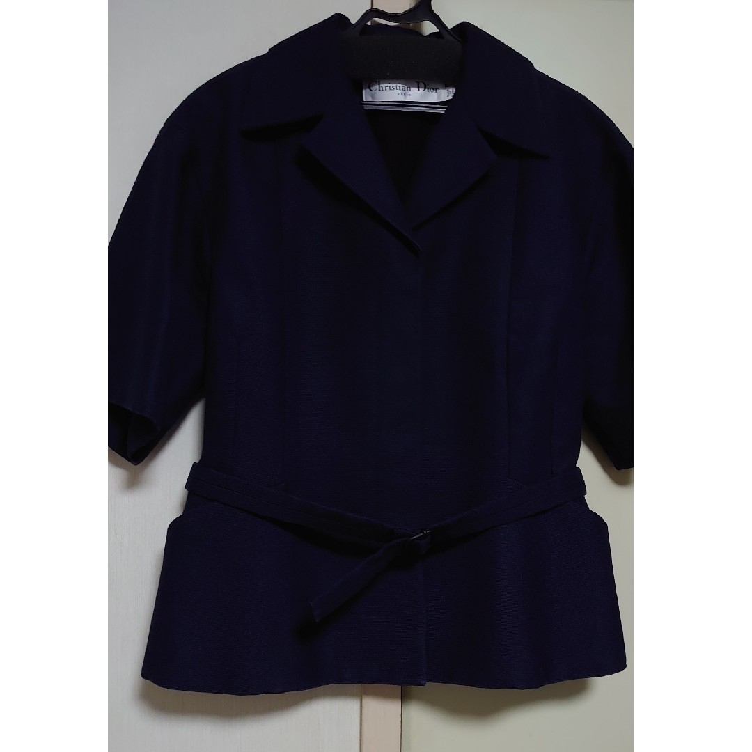 Christian Dior(クリスチャンディオール)のクリスチャンディオール シルク ショートスリーブ ジャケット レディースのジャケット/アウター(テーラードジャケット)の商品写真