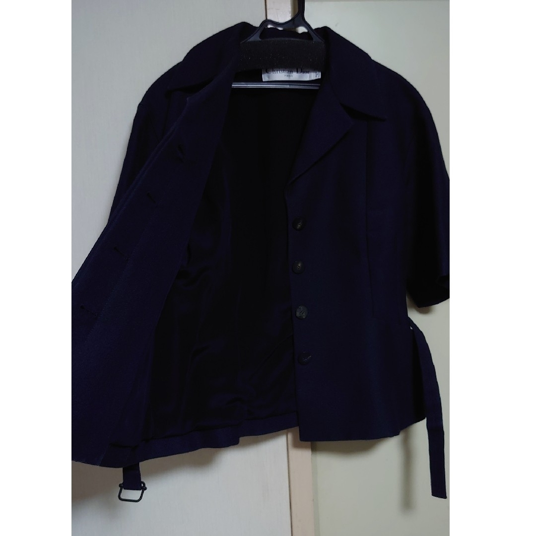 Christian Dior(クリスチャンディオール)のクリスチャンディオール シルク ショートスリーブ ジャケット レディースのジャケット/アウター(テーラードジャケット)の商品写真