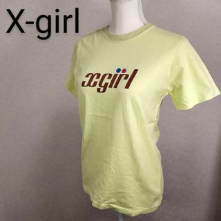 エックスガール(X-girl)の美品【エックスガール】半袖Tシャツ　ロゴ　プリント　２　M　コットン　テニス(Tシャツ(半袖/袖なし))