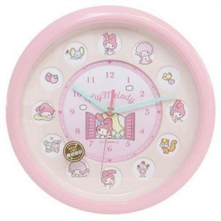 マイメロディ(マイメロディ)のMy Melody マイメロディ 壁掛け時計 ウォールクロック ピンク ピアノ(掛時計/柱時計)