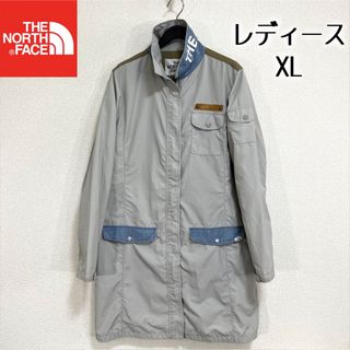 ザノースフェイス(THE NORTH FACE)の美品人気 THE NORTH FACE ロゴ マウンテンコート レディースXL(ロングコート)