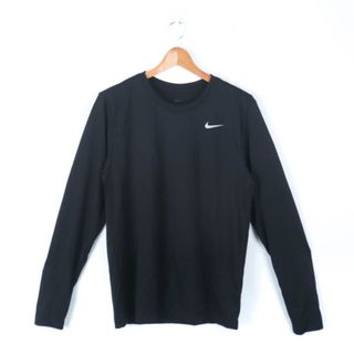 ナイキ(NIKE)のナイキ 長袖Tシャツ ワンポイントロゴ スポーツウエア ドライフィット メンズ Mサイズ ブラック NIKE(Tシャツ/カットソー(七分/長袖))