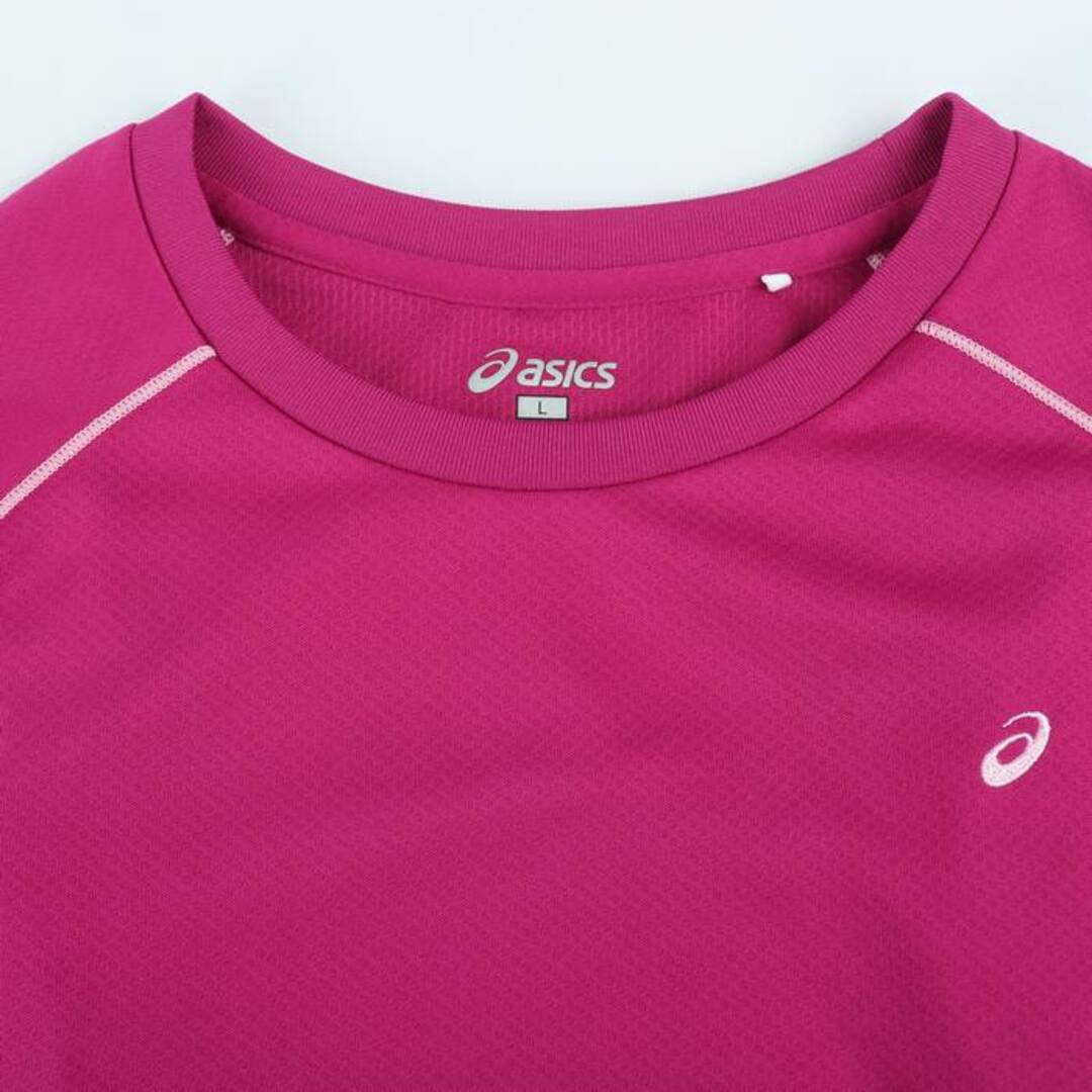 asics(アシックス)のアシックス 長袖Tシャツ ワンポイントロゴ スポーツウエア レディース Lサイズ ピンク asics レディースのトップス(Tシャツ(長袖/七分))の商品写真