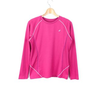 アシックス 長袖Tシャツ ワンポイントロゴ スポーツウエア レディース Lサイズ ピンク asics