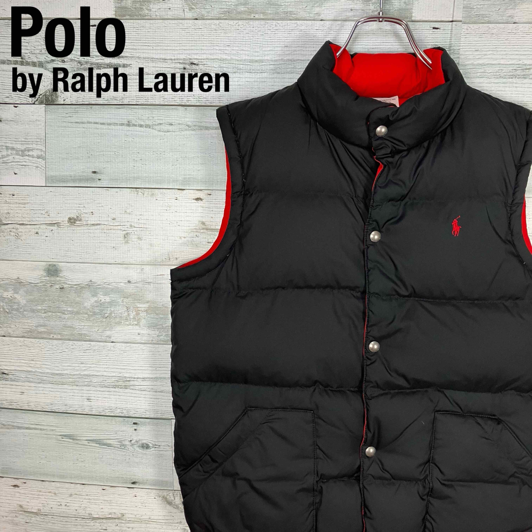 POLO RALPH LAUREN(ポロラルフローレン)のポロラルフローレン リバーシブル ロゴタグ ワンポイント刺繍ロゴ ダウンベスト メンズのジャケット/アウター(ダウンベスト)の商品写真