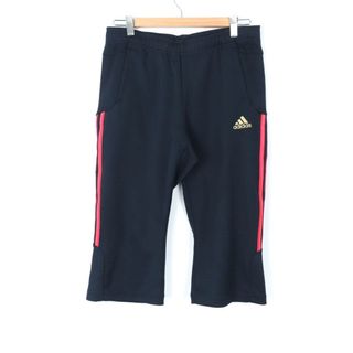 アディダス(adidas)のアディダス クロップドパンツ ハーフパンツ クライマライト UVケア スポーツウエア レディース Mサイズ 紺×赤 adidas(クロップドパンツ)