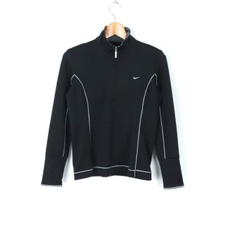 ナイキ(NIKE)のナイキ 長袖Tシャツ ハイネック ハーフジップ フィットドライ ゴルフウエア レディース Mサイズ ブラック NIKE(Tシャツ(長袖/七分))