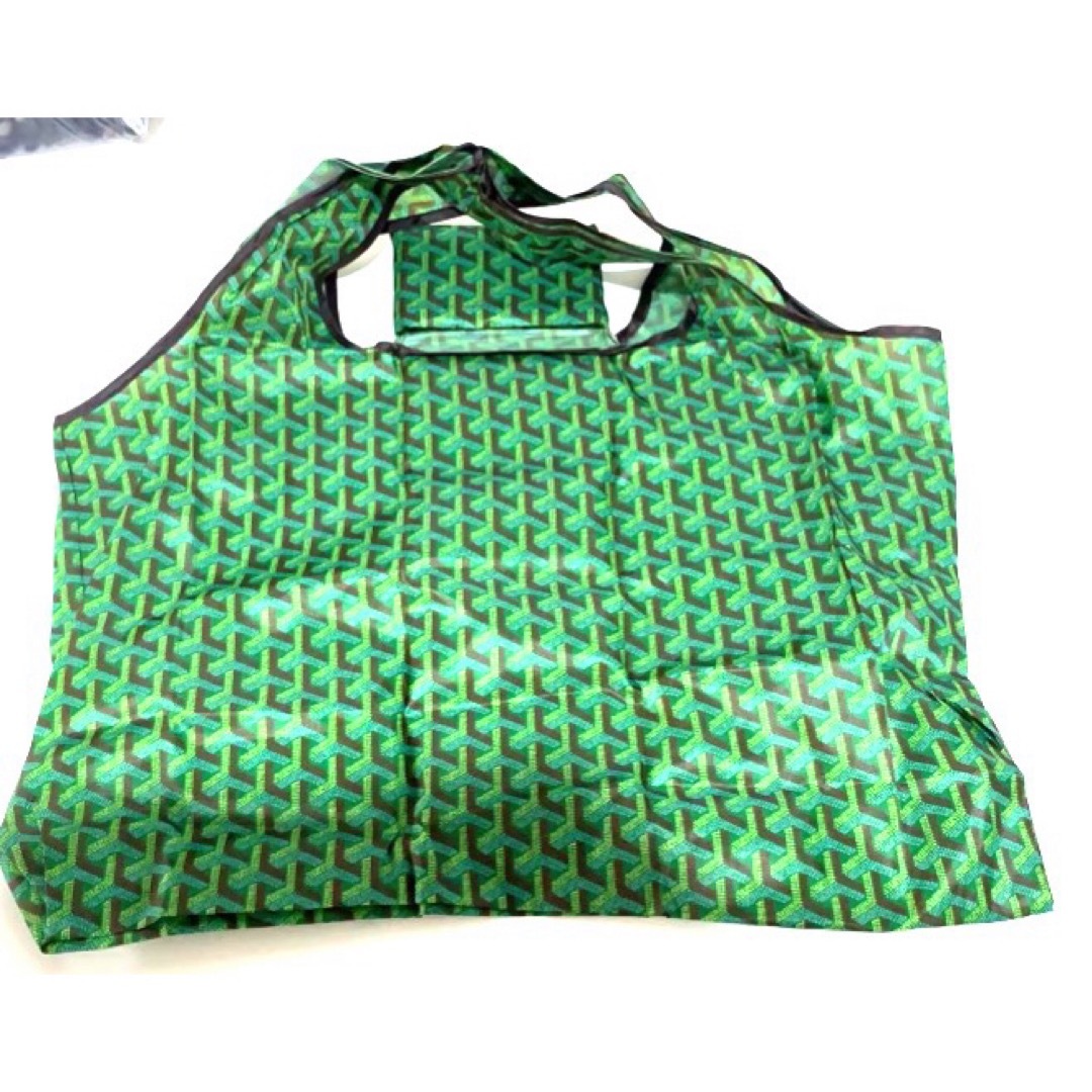 ●新品●大容量 エコバッグ L<緑色柄>折りたたみ 便利 買い物バッグ レジ袋 レディースのバッグ(エコバッグ)の商品写真
