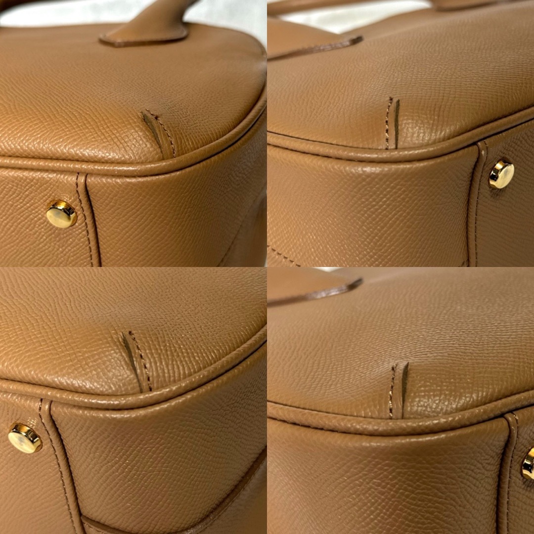 専用品WAKO サフィアーノ キャメルブラウン ゴールド金具 ハンドバッグ レディースのバッグ(ハンドバッグ)の商品写真