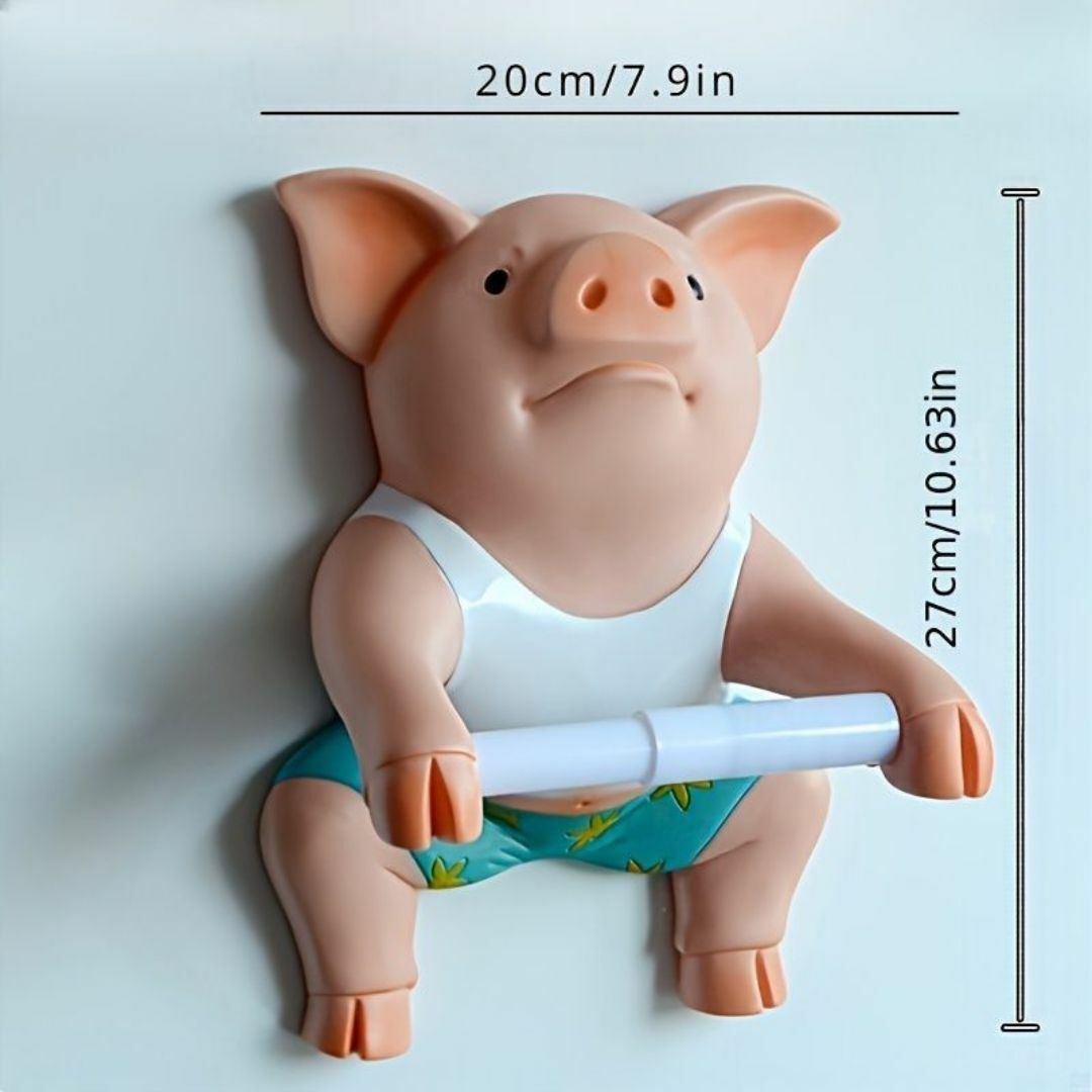 クリエイティブな豚のトイレットペーパーホルダー ティッシュストレージラック インテリア/住まい/日用品の収納家具(トイレ収納)の商品写真