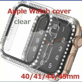 Apple Watch 画面保護ケース ラインストーン入り clear(その他)