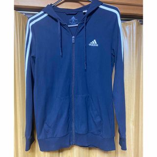 アディダス(adidas)のエッセンシャルズ　シングルジャージ　スリーストライプス　フルジップパーカー(パーカー)