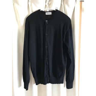 ジョンスメドレー(JOHN SMEDLEY)のジョンスメドレー　john smedley カーディガンクルーネック　s 黒(カーディガン)