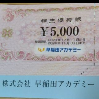 24時間以内匿名発送❣️早稲田アカデミー 株主優待券10枚＝50,000円分(その他)