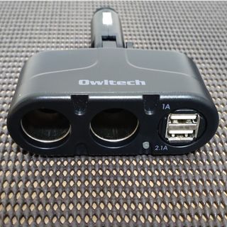 オウルテック(Owltech)のオウルテック 2連 シガーソケット USB 2ポート ブラック 12/24V車(車内アクセサリ)