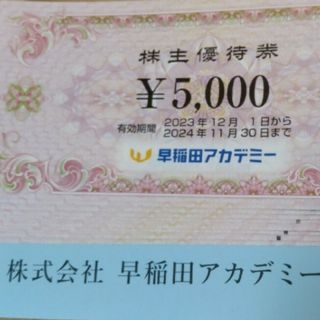 24時間以内匿名発送❣️早稲田アカデミー 株主優待券10枚＝50,000円分(その他)