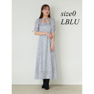 スナイデル(SNIDEL)の【正規品】snidel ボレロプリントワンピース  LBLU size0 水色(ロングワンピース/マキシワンピース)