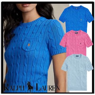 ポロラルフローレン(POLO RALPH LAUREN)の【POLO RALPH LAUREN】コットンケーブルショートスリーブセーター(ニット/セーター)