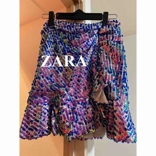 ザラ(ZARA)の新品未使用　ZARA スパンコールスカート(ミニスカート)