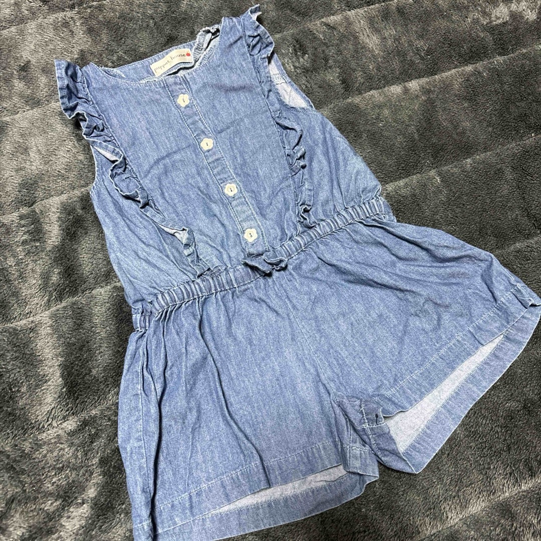 【95】デニム★サロペット キッズ/ベビー/マタニティのキッズ服女の子用(90cm~)(パンツ/スパッツ)の商品写真