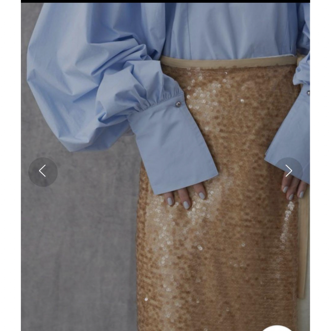 yae スパンコール ラップスカート ゴールド レディースのスカート(ロングスカート)の商品写真