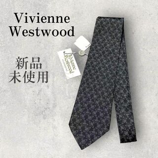 ヴィヴィアンウエストウッド(Vivienne Westwood)の新品未使用 Vivienne Westwood オーブ柄 総ロゴ ネクタイ 黒(ネクタイ)