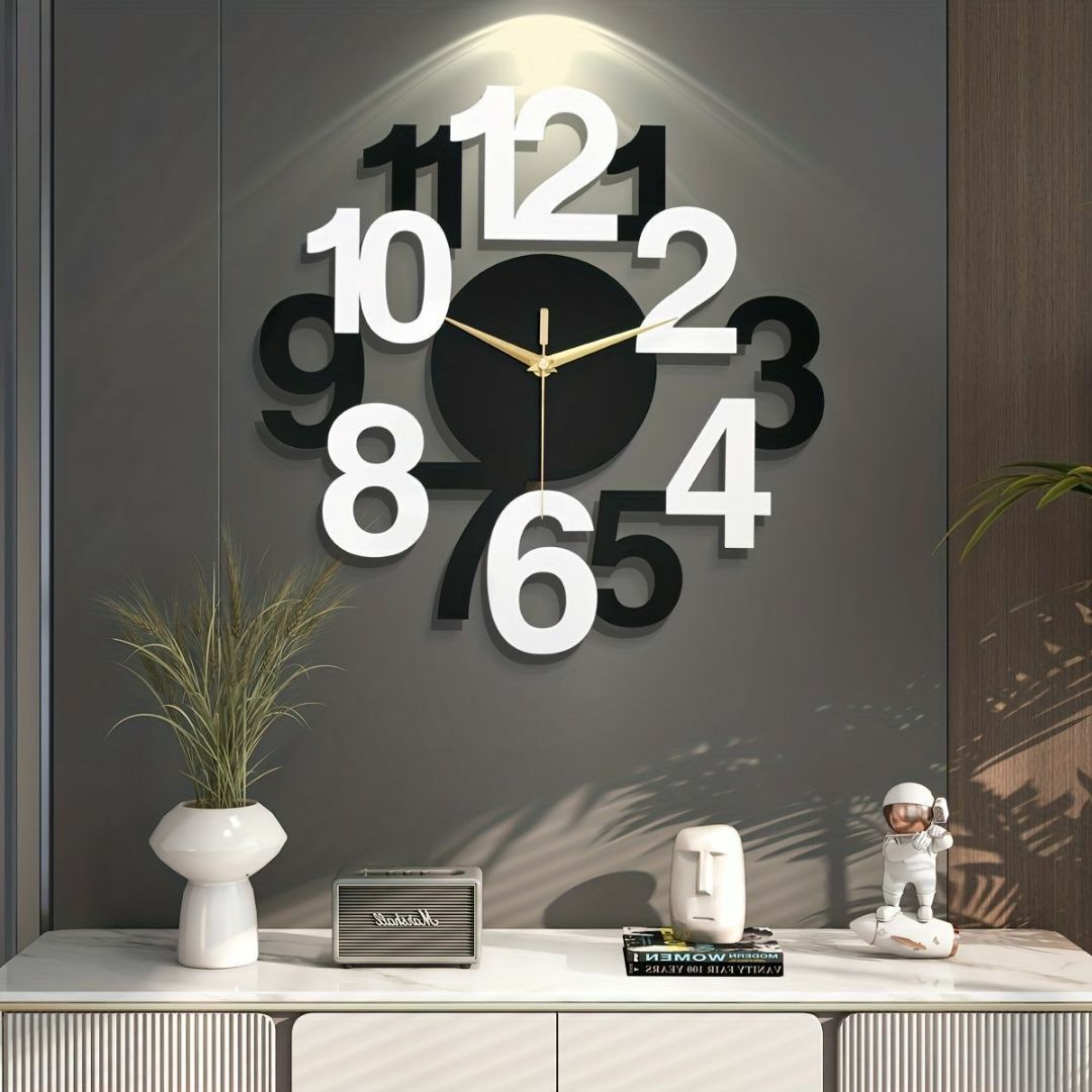 静かな時計 大型モダンメタルウォールクロック 壁掛け時計 寝室 サイレント | フリマアプリ ラクマ