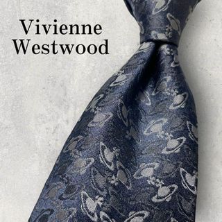 ヴィヴィアンウエストウッド(Vivienne Westwood)の美品 Vivienne Westwood ジャガード オーブ柄 総ロゴ ネクタイ(ネクタイ)